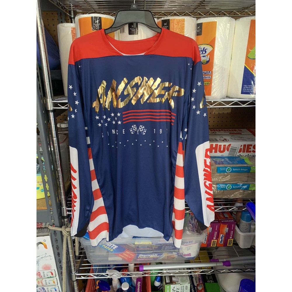 Answer Racing A22 Elite Redzone MX Off-Road Jersey Blue/Red Men's XL NWT